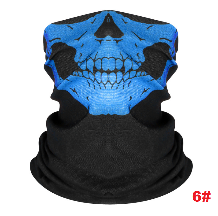 

Бафф с черепом синим. Маска skull. Универсальная маска, шарф, бандана. Баф на лицо шею и голову. Принт_6#, Синий