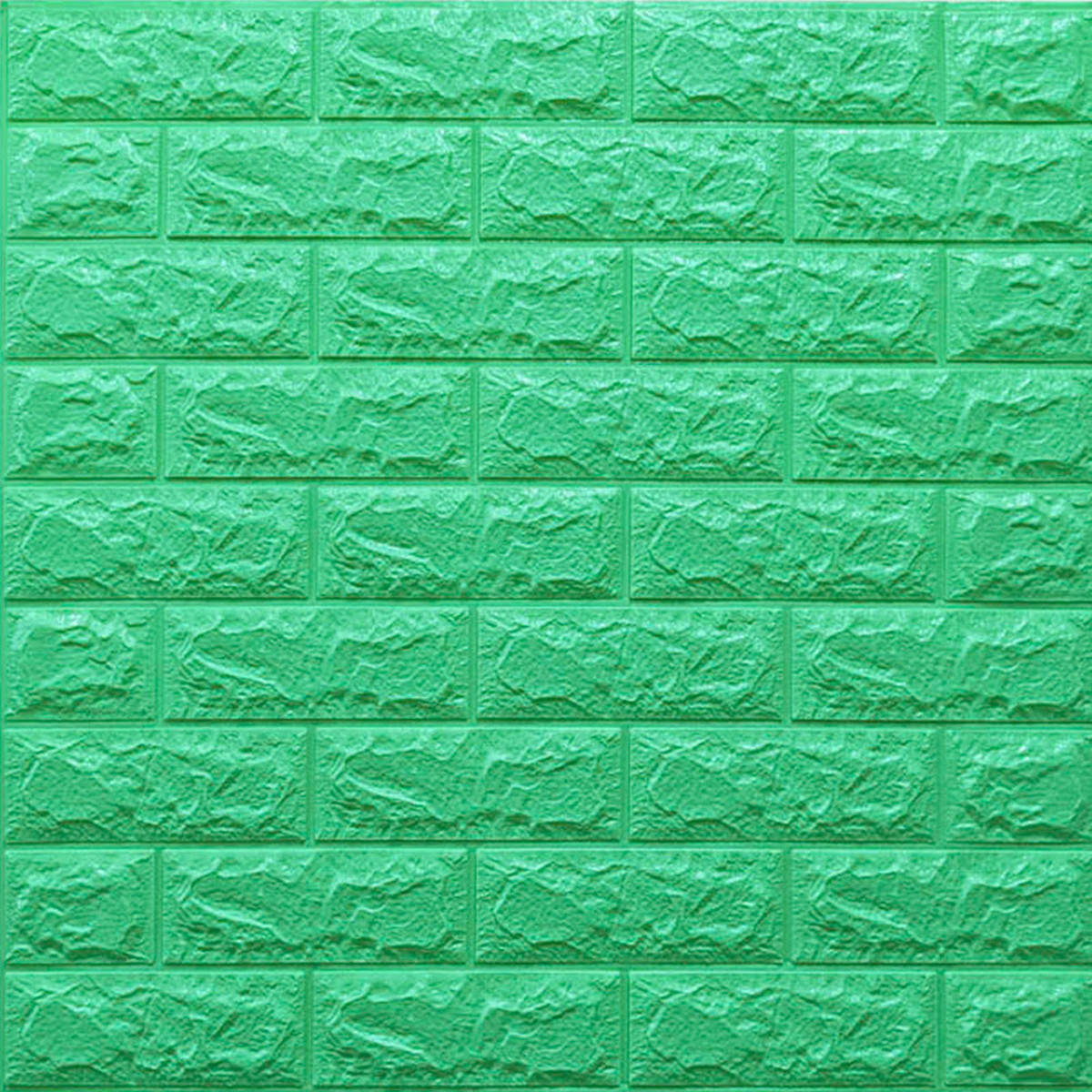 

Lb 3D панель ПВХ самоклеющаяся декоративная 3д самоклейка на кухню стеновая под кирпич Мятный 700x770x7мм