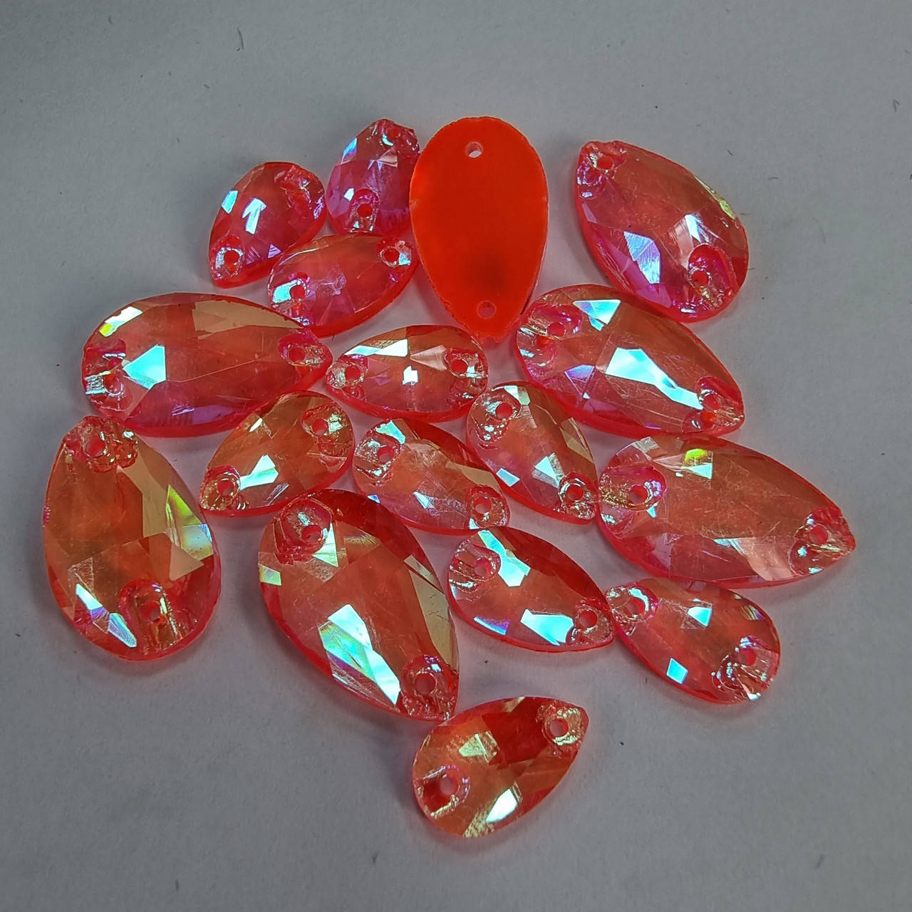 

Стрази пришивні крапля 11*18 Orange AB Neon економ, Розовый