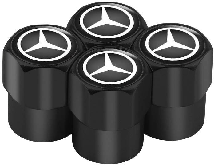 

Колпачки на Ниппель Mercedes Black (4 шт), Черный