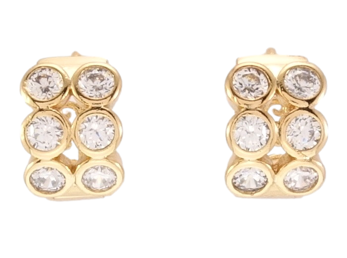 

Серьги Xuping Позолота 18K колечки "Кристаллы в ободковой оправе"