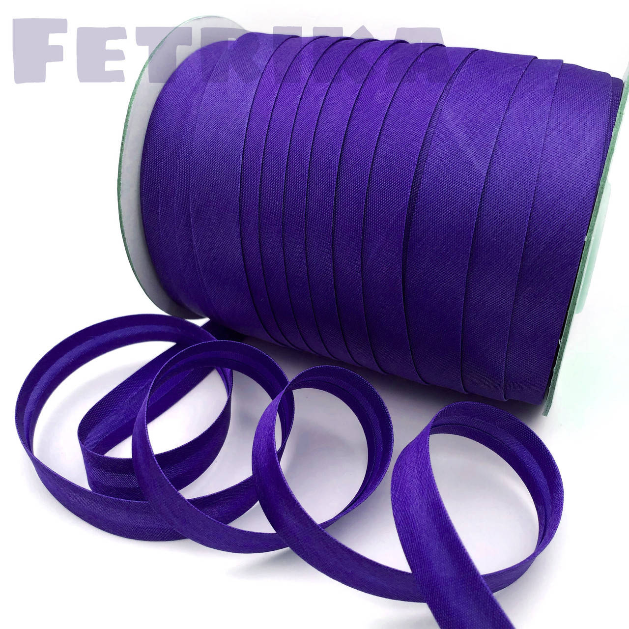 

Косая-бейка атласная фиолетовая, 15 мм, Фиолетовый