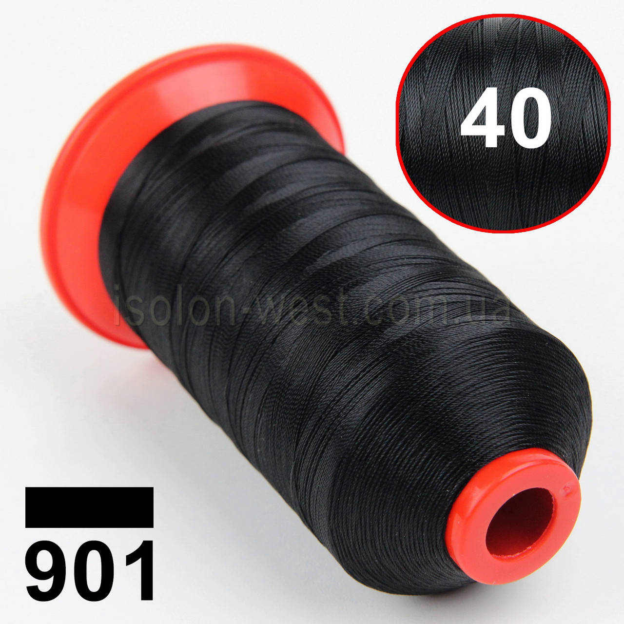 

Нить POLYART(ПОЛИАРТ) N40 цвет 901 черный, для пошив чехлов на автомобильные сидения и руль, 3000м