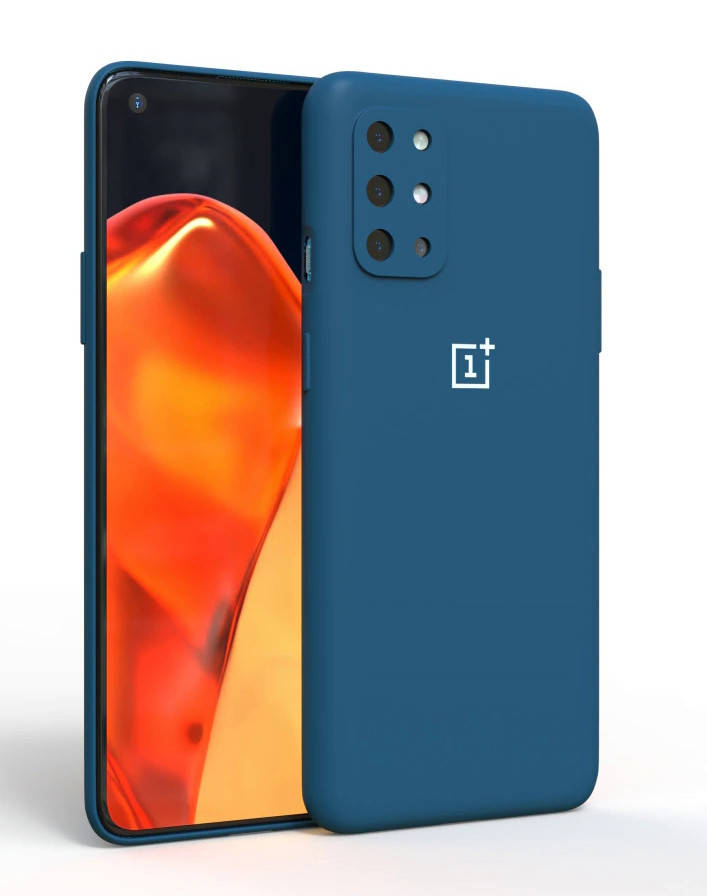 

Чехол силиконовый для OnePlus 8T синий софт тач с микрофиброй