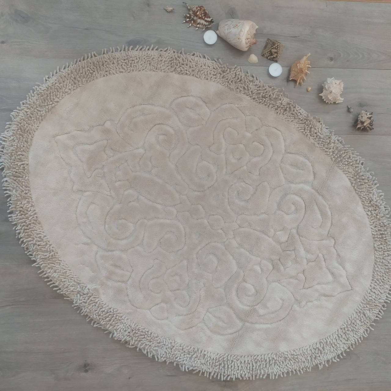 

Коврик Zeria HOME Bamboo овальный (90х120см) цвет- бежевый