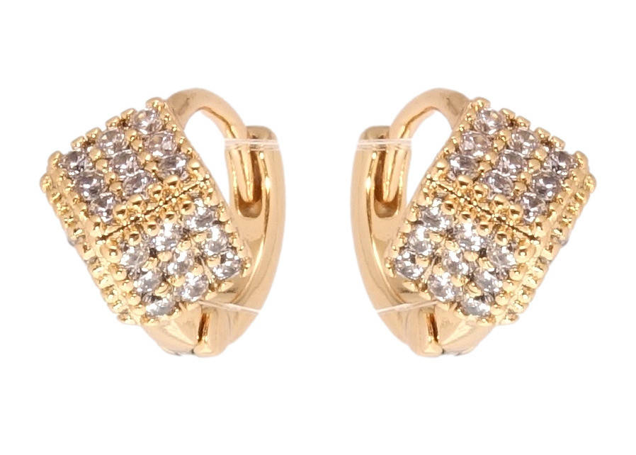 

Серьги детские Xuping Позолота 18K колечки "Кубики с цирконием"
