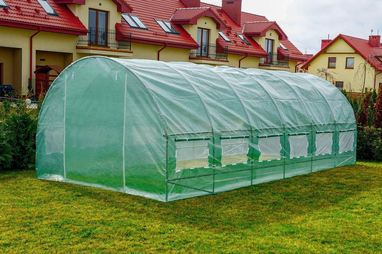 

Теплица садовая парник для огорода Funfit Garden 18м² ( 3х6м) теплиця с 3 шаровой армированой пленкой зеленая, Зелёный