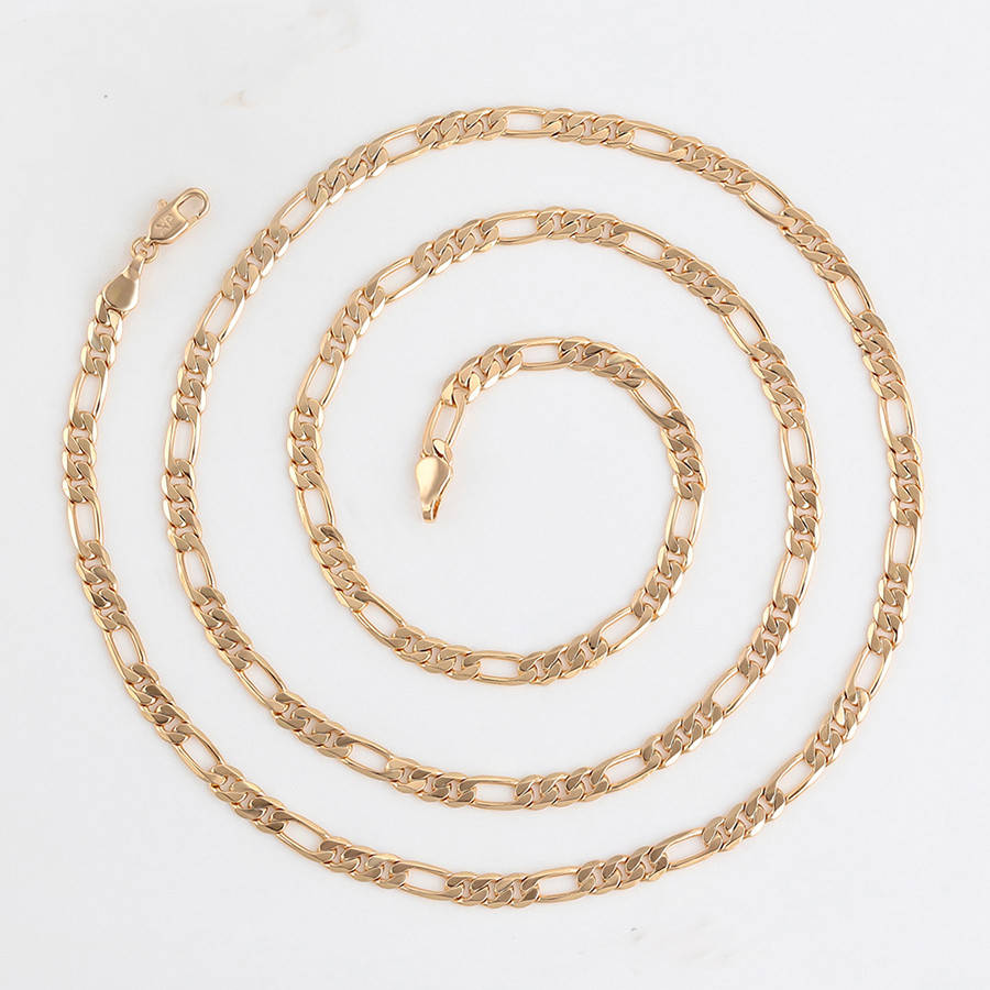 

Цепочка Фигаро с огранкой ширина 4 мм позолота 18К длина 50