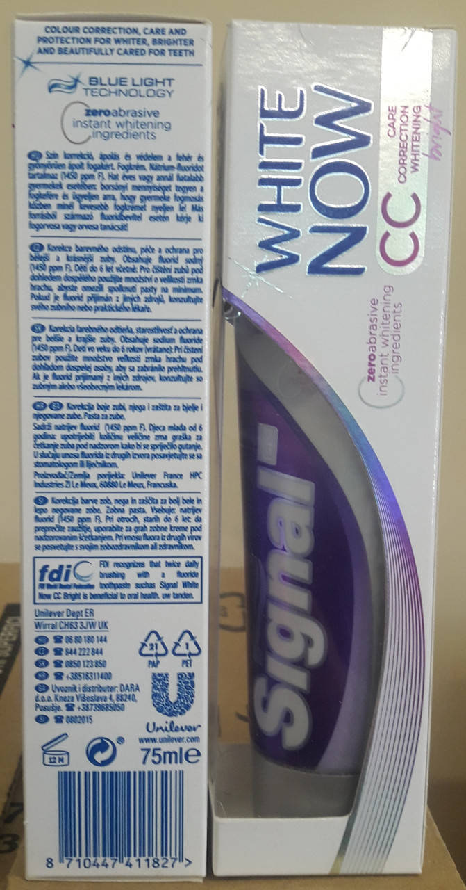 

Зубна паста Signal White Now CC bright 75 мл