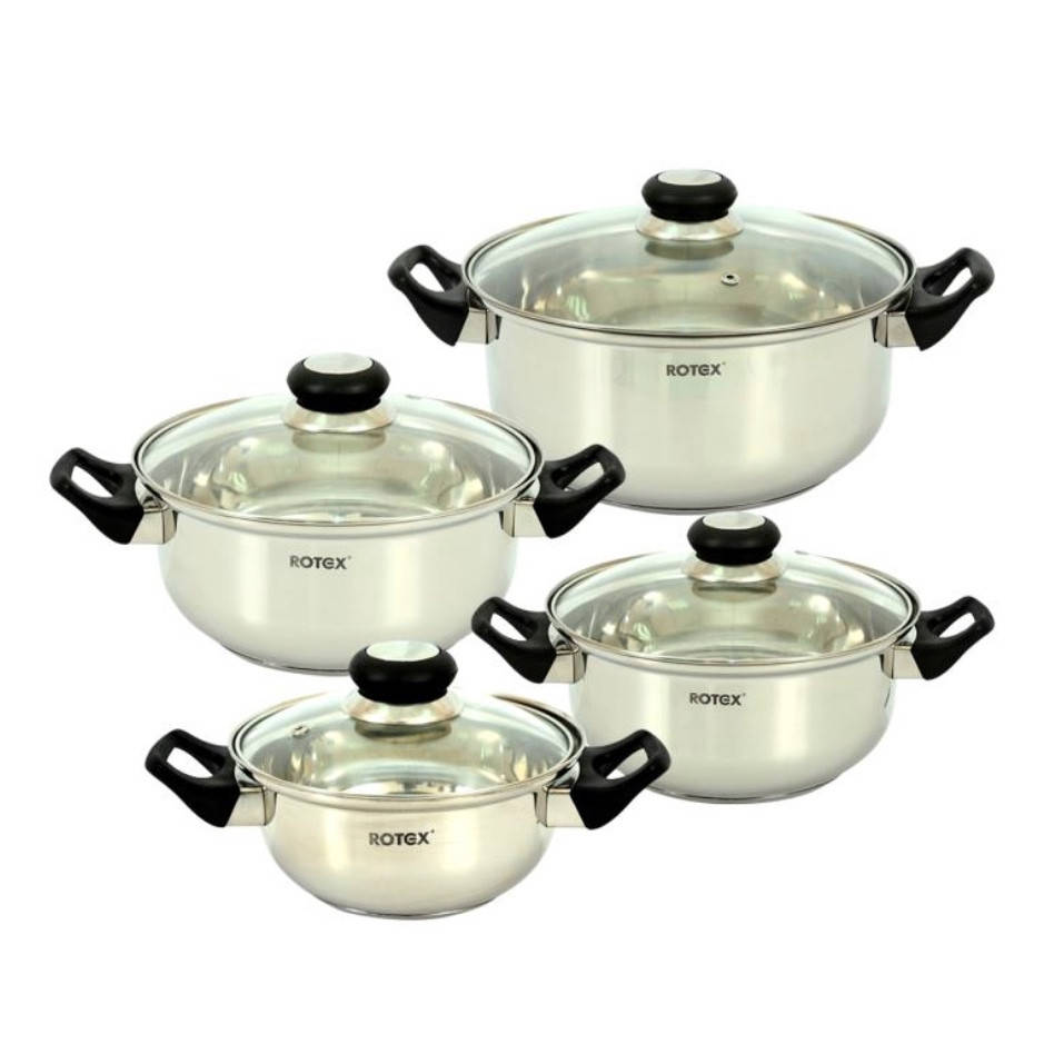 

Набір каструль з кришками Rotex RC011-8L Bergamo