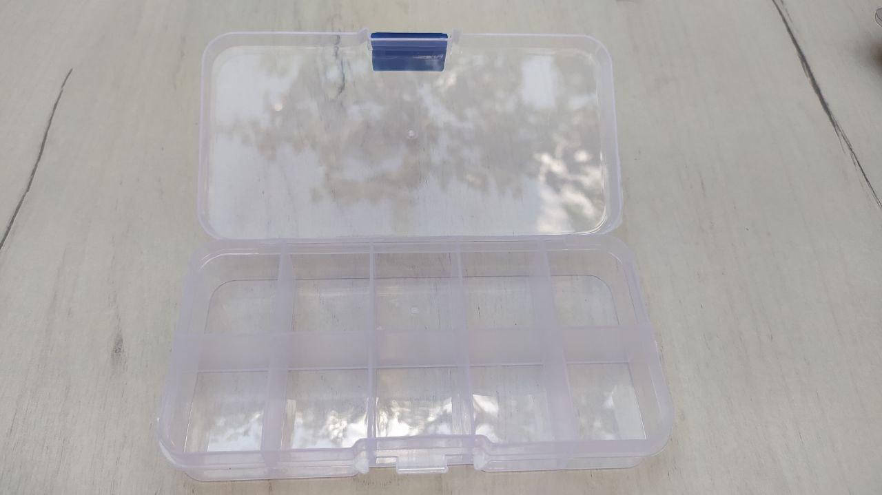 

Органайзер коробка для бисера, бусин, мелочей, 10 ячеек (12,5х6,3х2,2см)