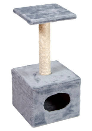 

Когтеточка, дряпка Д1 с будкой 65 см (серая)