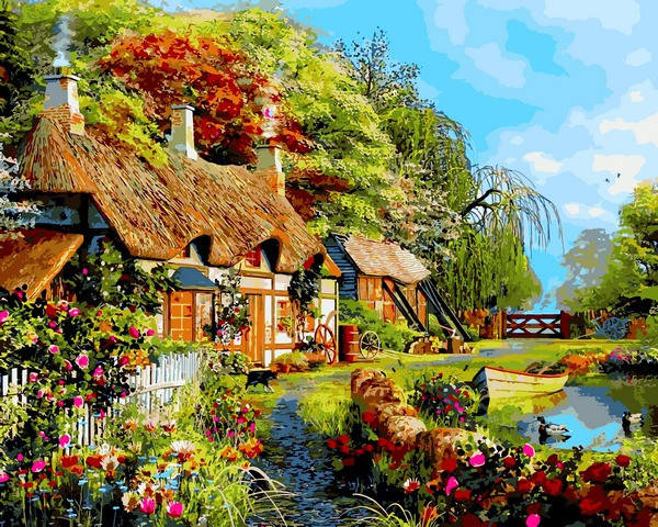 

Картина по номерам Домик у пруда 40 х 50 см (MR-Q2207)