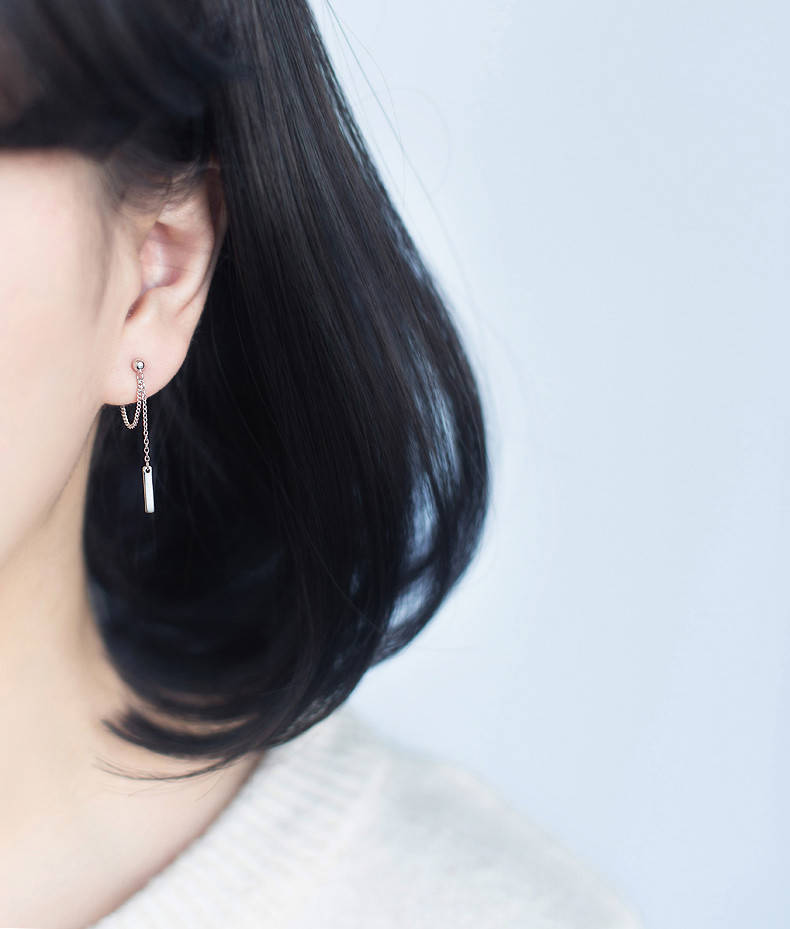 

Серьги серебряные Маятник с двумя цепочками, серебро 925 пробы