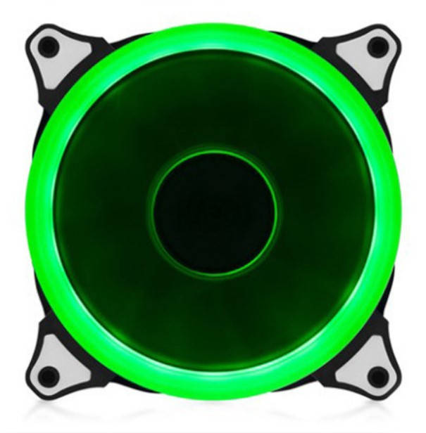 

Вентилятор 120*120*25мм 3pin+molex TRY FAN CIRCLE 1 с подсветкой зеленый новый