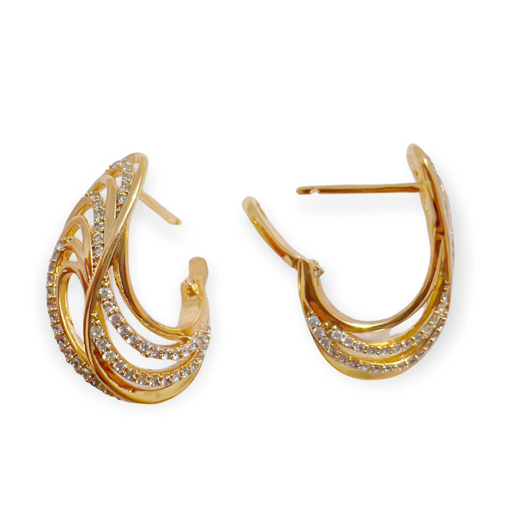 

Серьги стильные Xuping. 18k