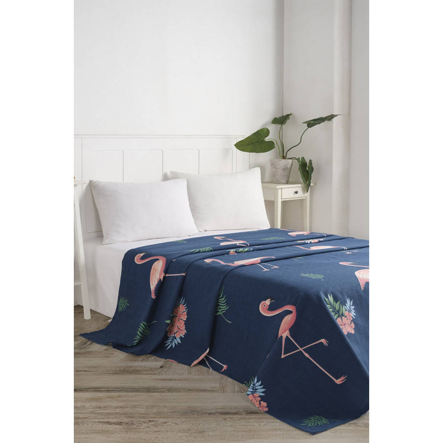 

Покрывало пике Eponj Home - BigFilamin laci синий вафельное 160*235