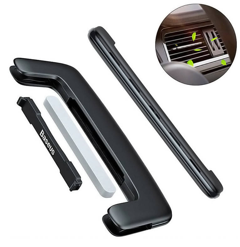 

Ароматизатор-освежитель воздуха автомобильный в решетку машины Baseus Paddle car Черный (SUXUN-BP01)