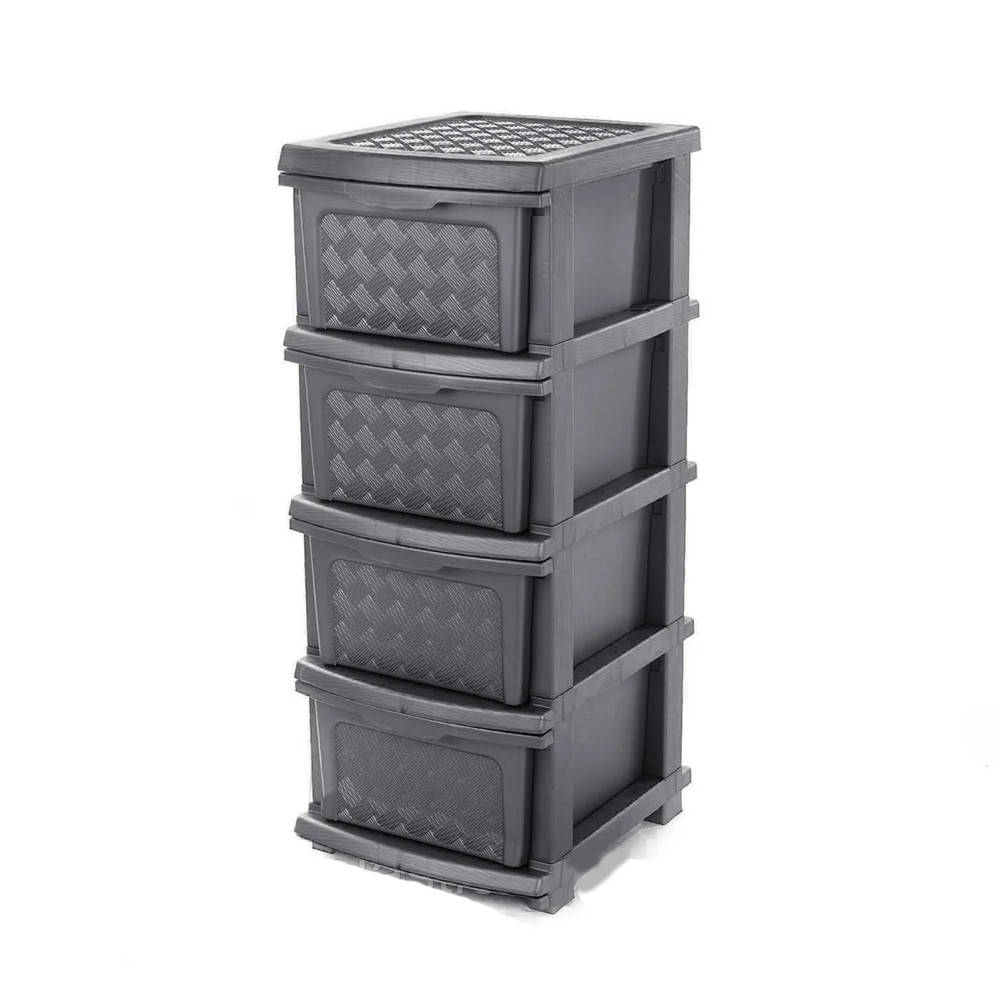 

Комод R-Plastic "Компакт Плюс" 4 яруса 34*40*86см металлик