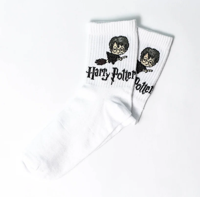

Носки Гарри Поттер Harry Potter белые с принтом, Белый
