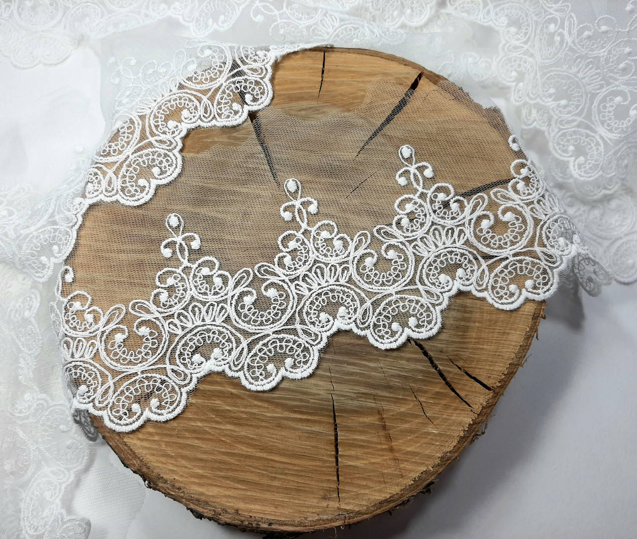 

Кружево 12 см. Цвет - белый. Отрез 45 см