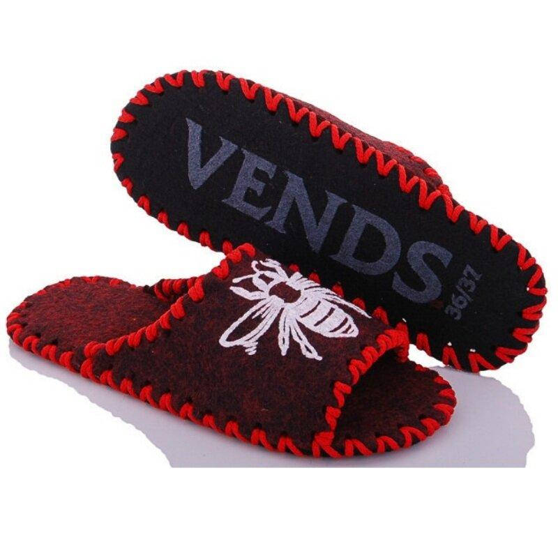 

Женские фетровые тапочки 258 бордо, Эконом, VENDS, Женские, 38/39, Фетр, Весна/Лето, Открытый, Бордовый