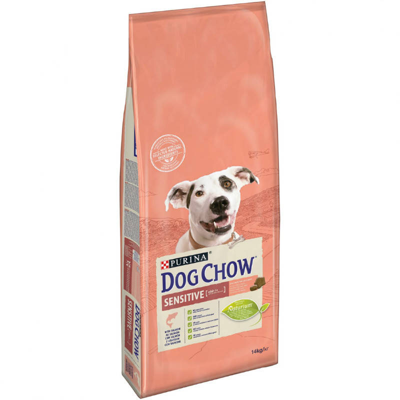 

Dog Chow (Дог Чау) Adult Sensitive - Сухой корм с лососем и рисом для собак 14кг