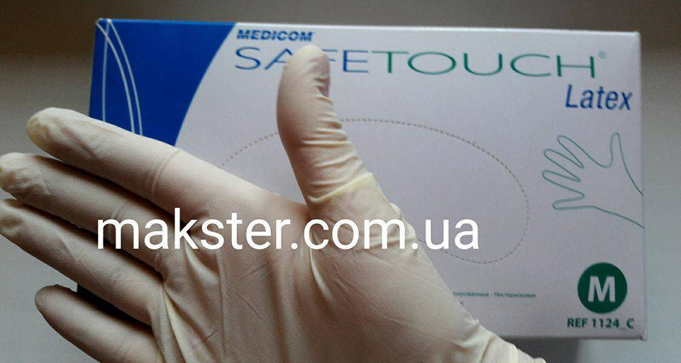 

Перчатки латексные текстурированные без пудры SAFETOUCH