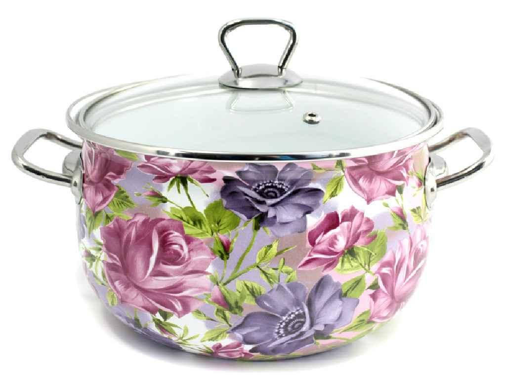 

Эмалированная кастрюля 2,1 литра 6 см Анжелика (Т)1154 00069229 "INTEROS", Разные цвета