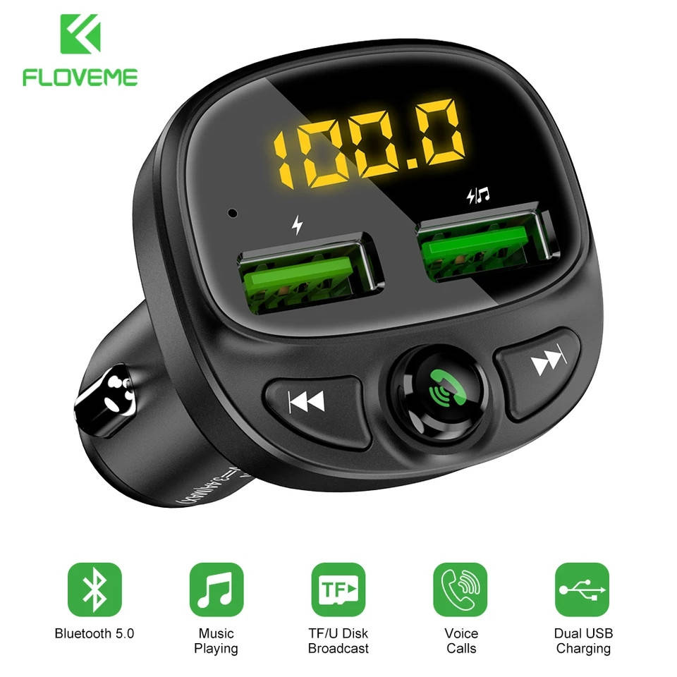 

BluetoothFM Modulator Floveme блютуз ФМ модулятор Зарядка в прикуриватель Вольтметр