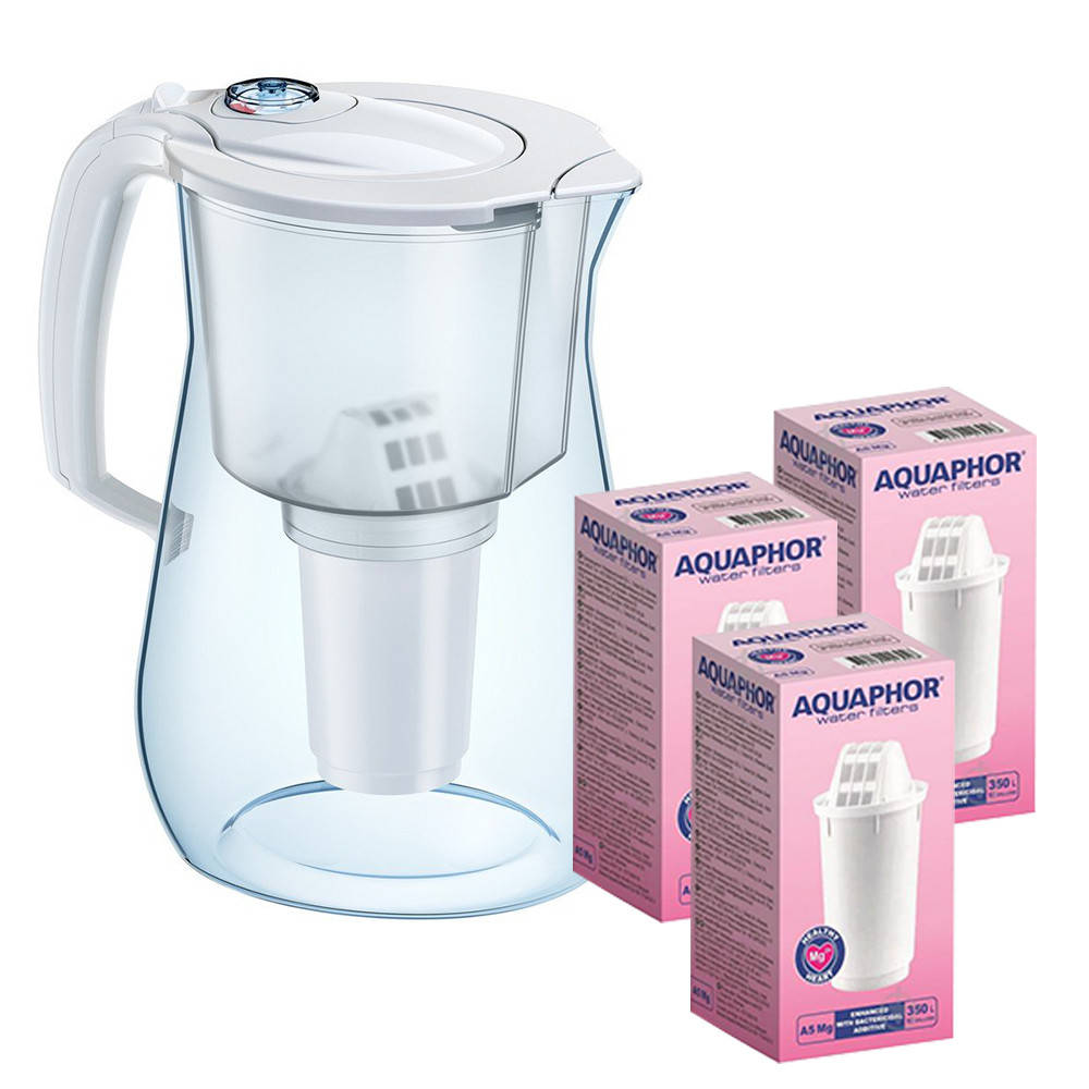 

Фильтр-кувшин Аквафор Прованс Белый 4,2 л. с 3-мя сменным модулями А5Mg МАГНИЙ!!!