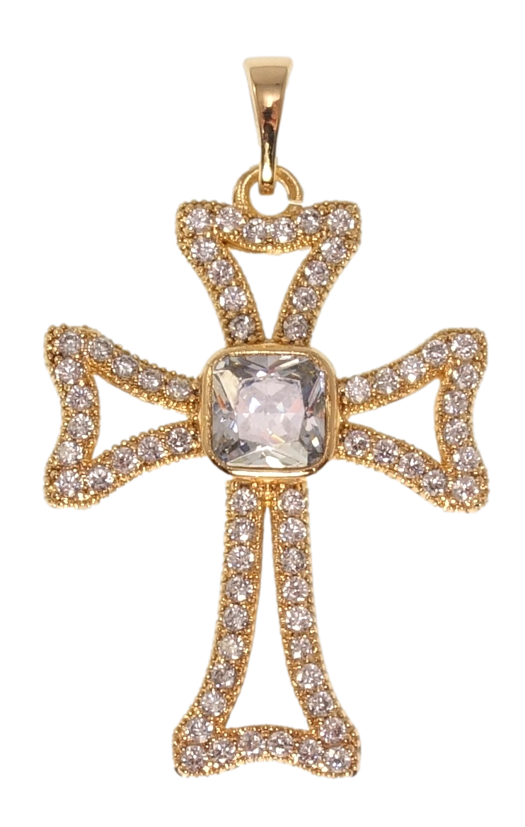 

Кулон Xuping Позолота 18K "Крест с цирконием" для цепочки до 5мм