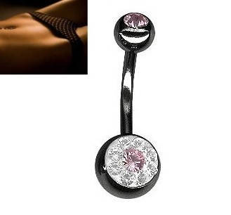 

Серьга пирсинг в пупок банан черный