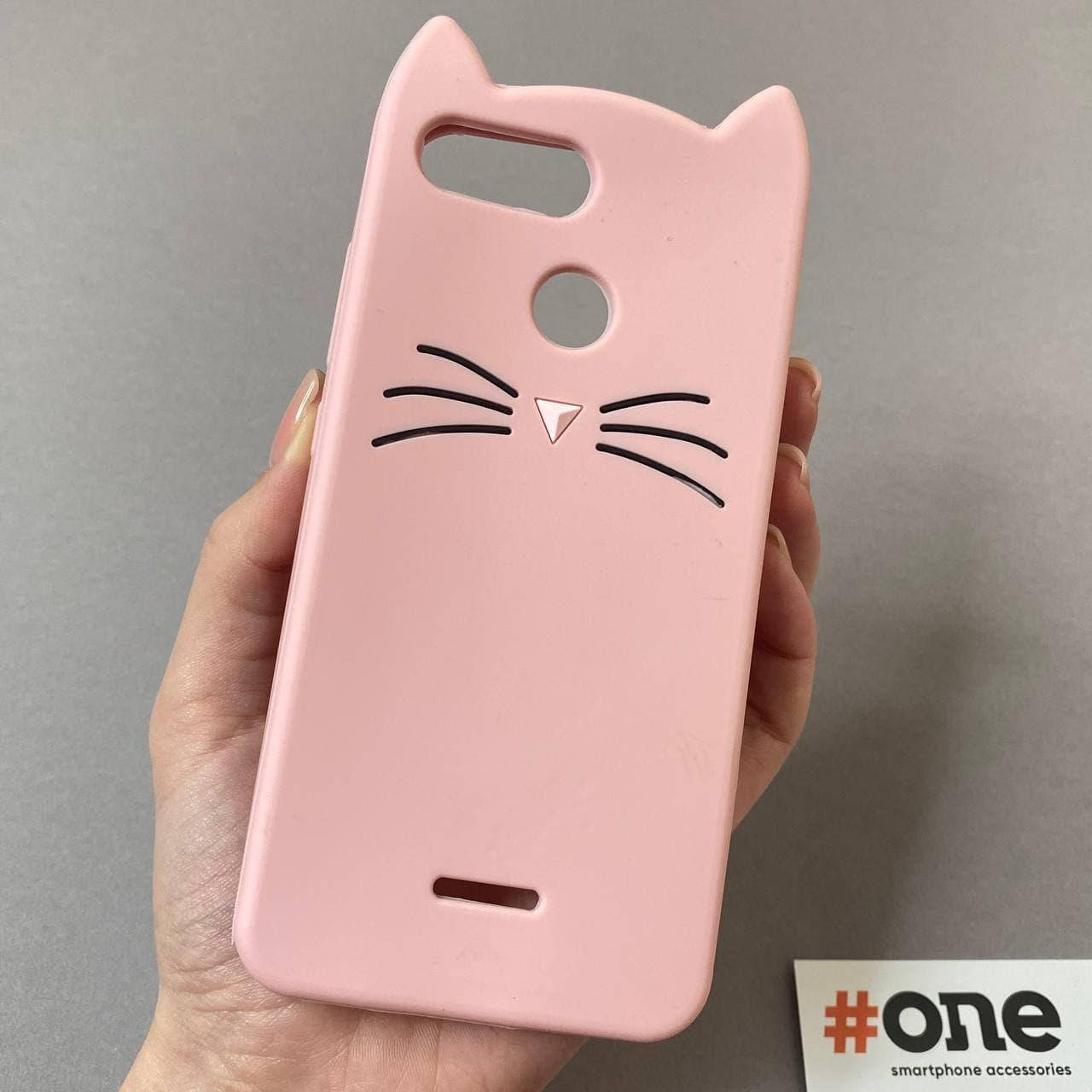 

Чехол для Xiaomi Redmi 6 силиконовый с ушками котика 3D чехол на телефон сяоми редми 6 пудровый SCC