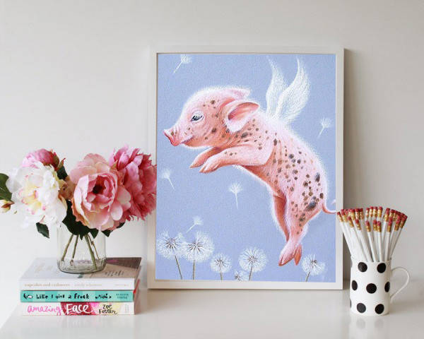 

Алмазная мозаика "Mini pig", картина стразами. Матовая. 20*30 см
