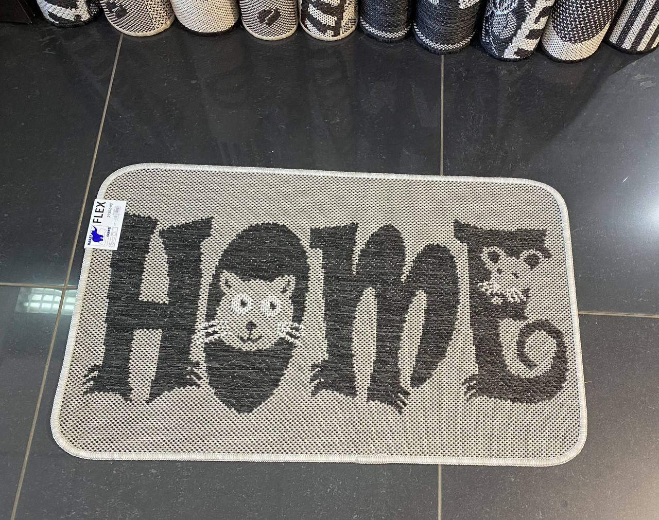 

Коврик 0,5*0,8 “Home” серый цвет, на резиновой основе для кухни, прихожей, балкона