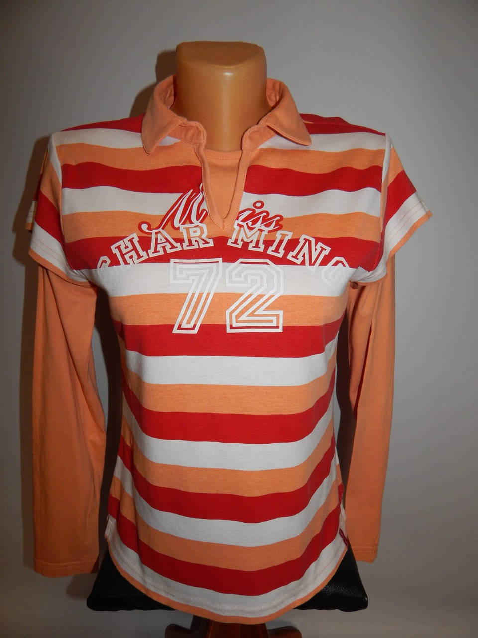 

ФУТБОЛКА с длинным рукавом женская трикотажная фирменная here+there 38-40 р.128ф