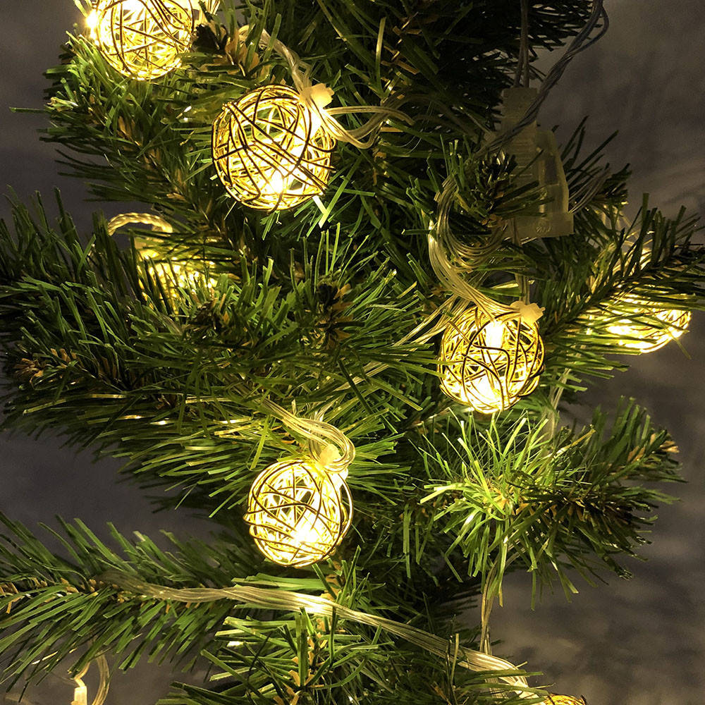 

Гирлянда светодиодная шарики с проволоки, теплый белый, провод AW-402 прозрачный, 2м