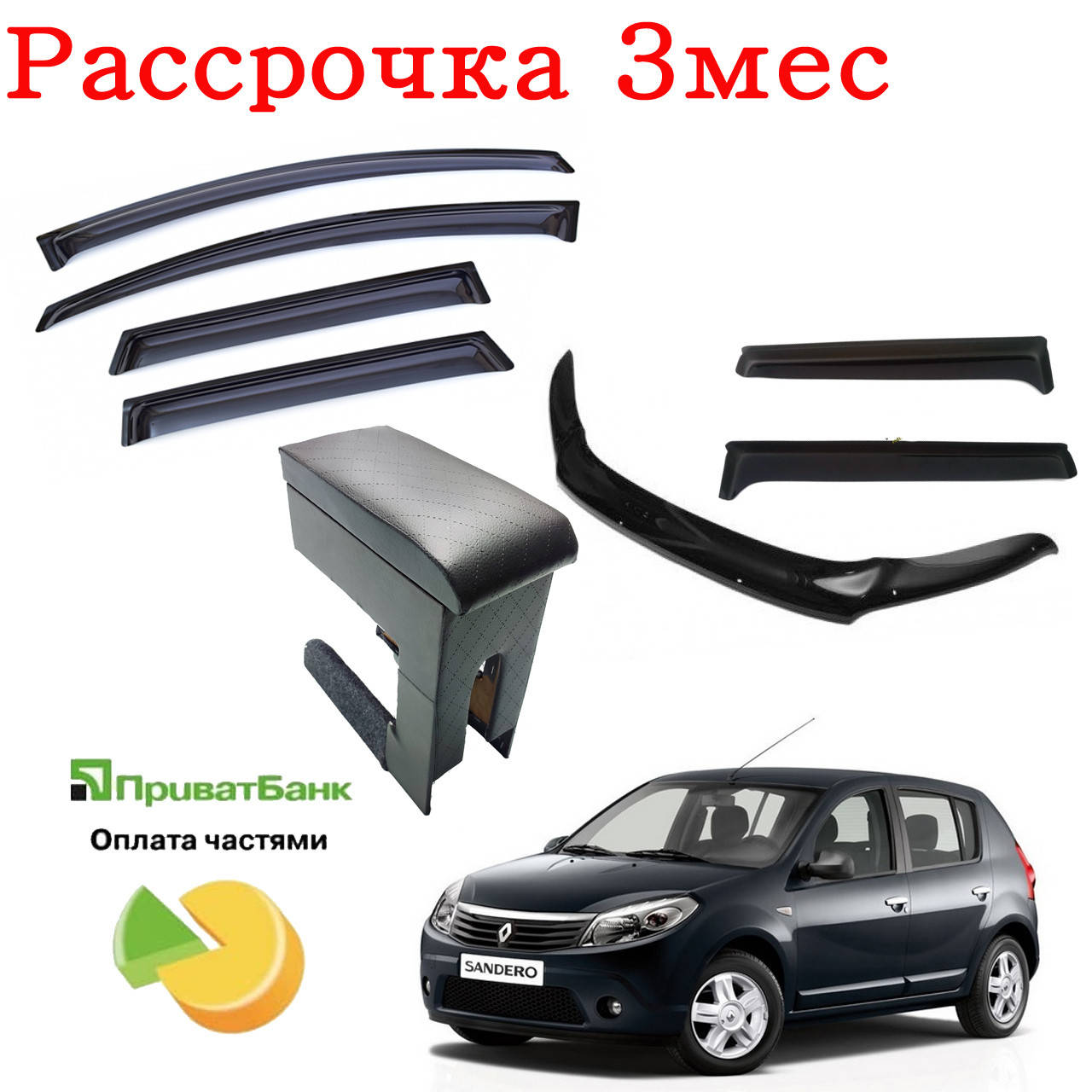 

Наружный Тюнинг Комплект Renault Sandero (Рено Сандеро) Tuning набор обвес. Рассрочка на 3 мес!, Черный