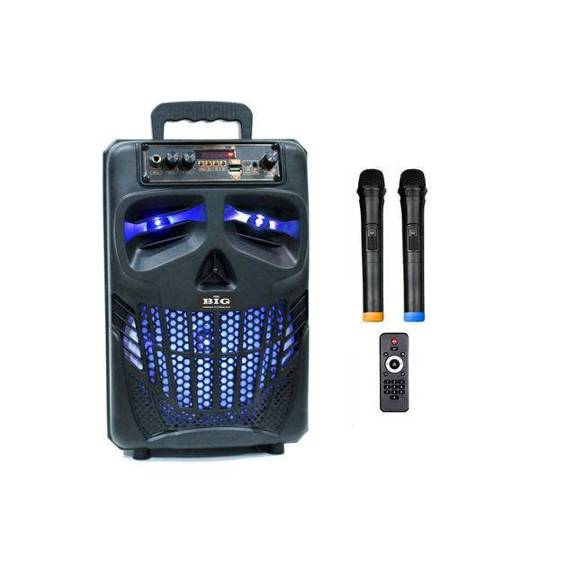 

Автономна колонка BIG BIG120HALLOWEN USB/MP3/FM/BT/TWS + 2pcs VHF mic