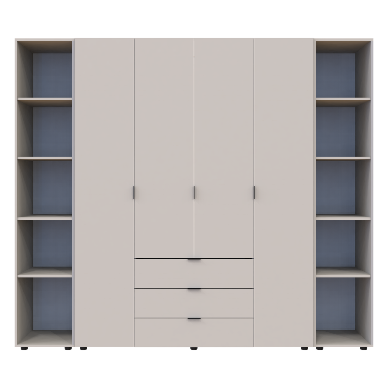 Розпашна Шафа для одягу Doros Гелар з 2 Етажерками Кашемір 4 ДСП 231.4х49.5х203.4 (80737648)