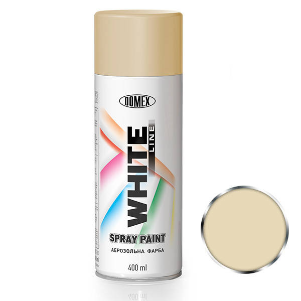 

Спрей краска Domex White Line. 400 мл. Бежевая RAL1019