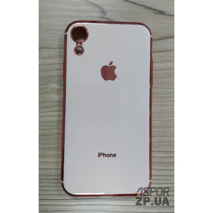 

Чехол-накладка для iPhone XR цветной с окантовкой- розовое золото