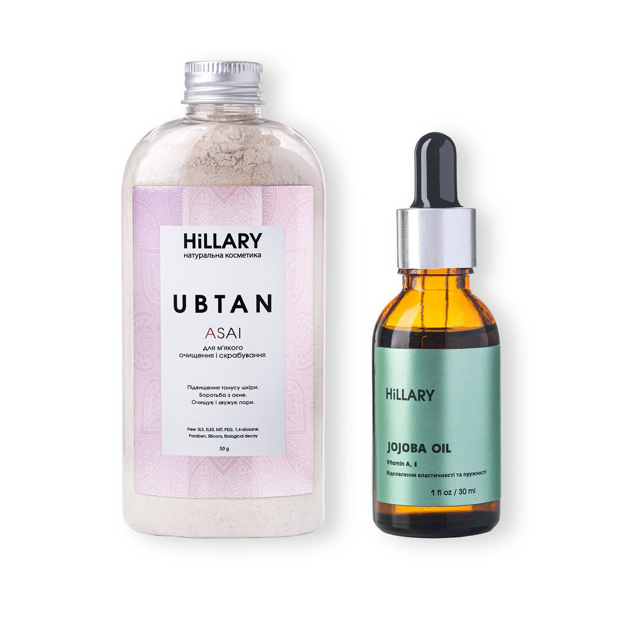 

Убтан для мягкого очищения и скрабирования Hillary ASAI UBTAN, 100 мл + Натуральное масло для лица и волос