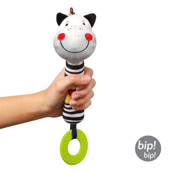 

Погремушка мягкая с пищалкой Зебра Зак BabyOno