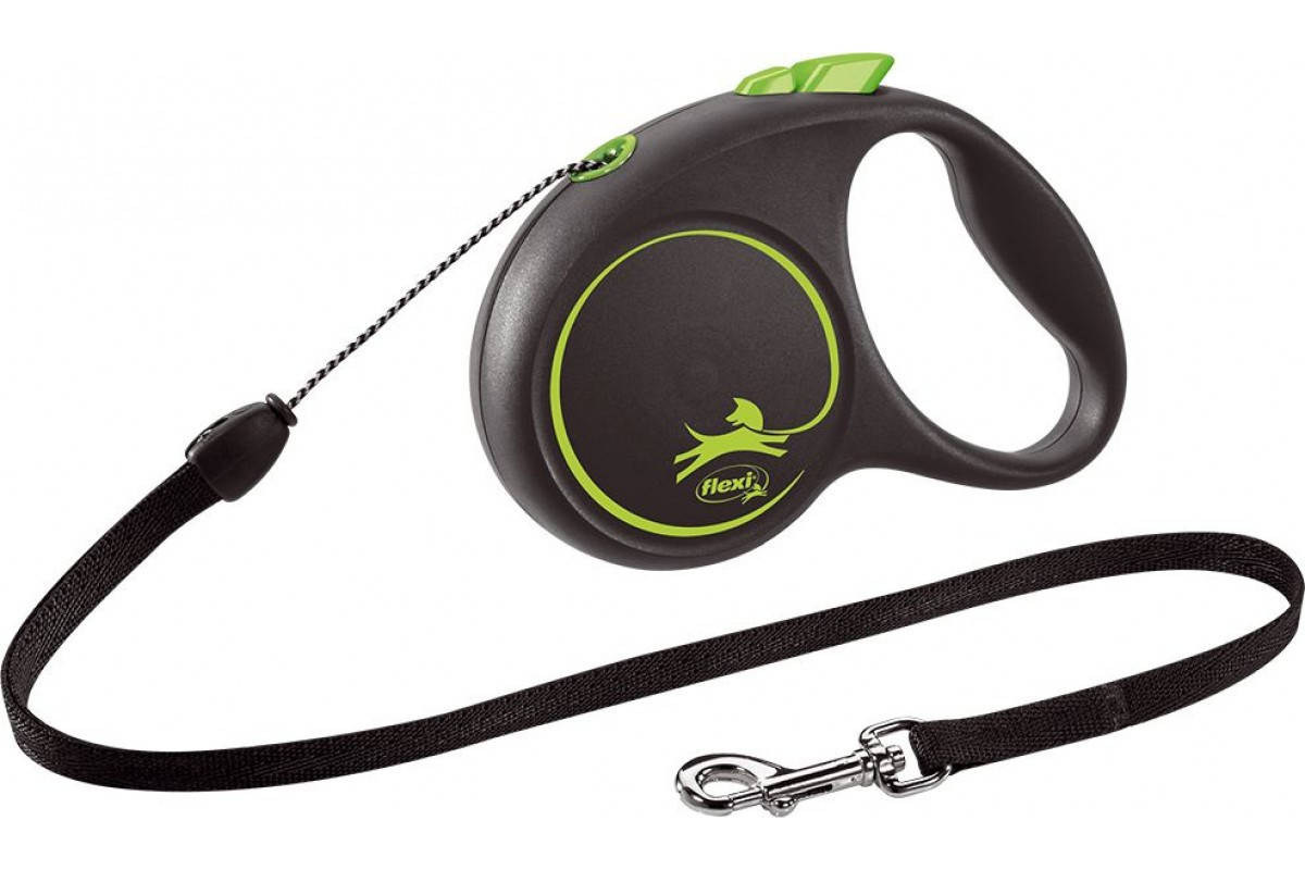 

Flexi "BLACK DESIGN" S поводок-рулетка ( 5м, до 12кг, трос ) зеленый, Зелёный
