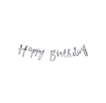 

Гирлянда Happy Birthday серебрянная 80003