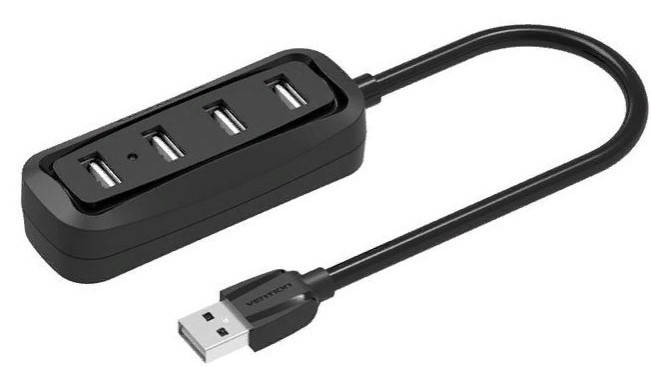

USB-хаб Vention USB 2.0 на 4 порта 0.15M Black (VAS-J43-B015)