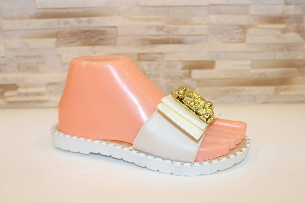 

Шлепанцы женские бежевые силикон Б121