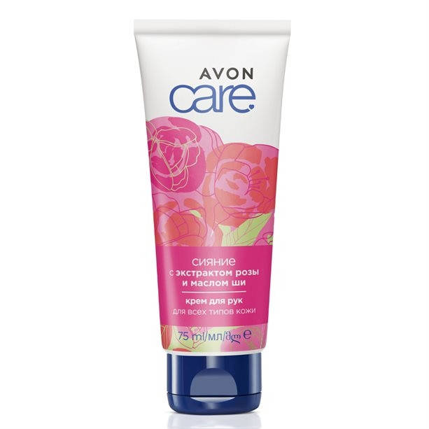 

Крем для рук Сияние с розовой водой и маслом ши Care Avon, 75 ml